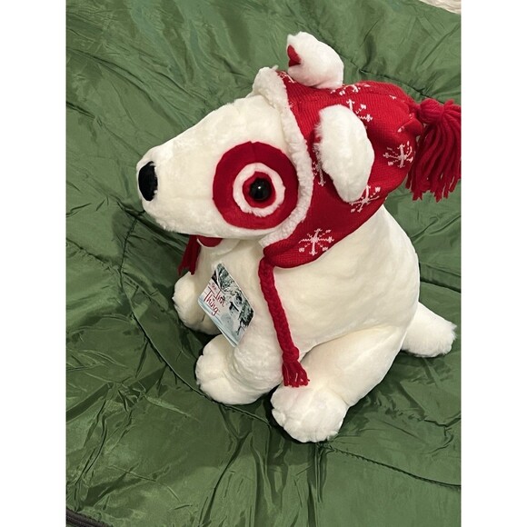 Vintage Target Bullseye Dog Plush 14" Tall Christmas Holiday Bull Terrier 2001 - Picture 4 of 11